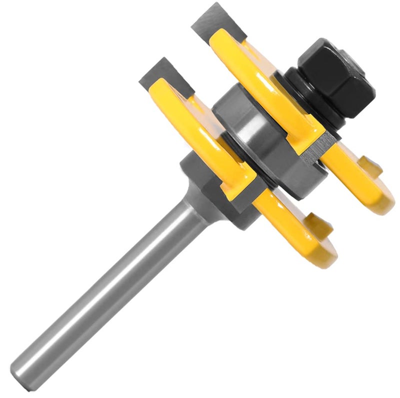 APLUS Lock Miter 45 Degree Joint Router Bits + 2Pcs Tongue and Groove Set [1/4-Inch Shank], APLUS 45Â° Lock Mitre Glue Joint Router Bit + Router Bit Set 3 Teeth T Shape, Wood Milling Cutter Woodworking Tool - Image 4